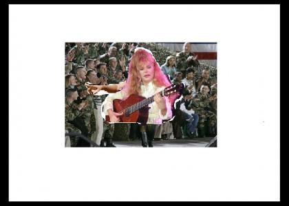 Charo Entertains Troops