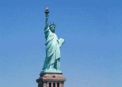 Statue of Liberty summons a fire spirit