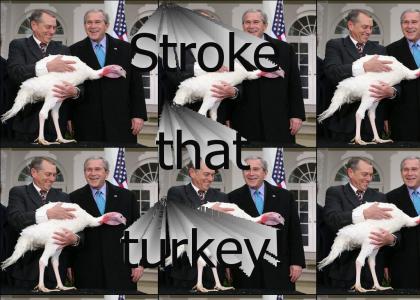 George W. Bush and a turkey