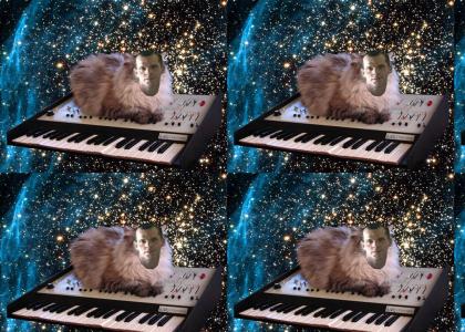 Hythamcat On A Keyboard In Space