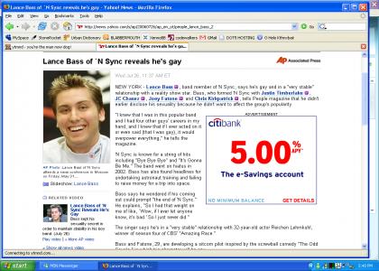 Lance Bass 'N Sync Reveals he's gay