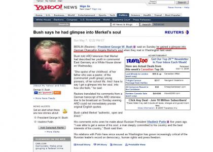 George Bush Stares Into German Chancellor's Soul