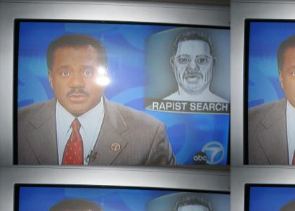 Rapist newscaster catches on...