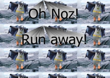 Oh noz! Penguin stole batman's jumpsuit!