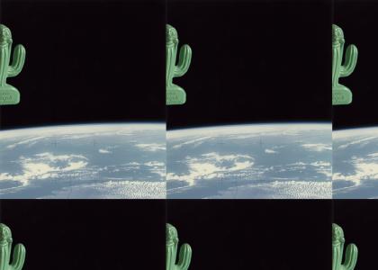 Cactus Floating in Space