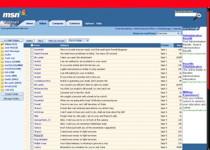 George Bush`s Hotmail Inbox