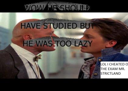 MARTY MCFLY CHEATS ON A TEST LOL