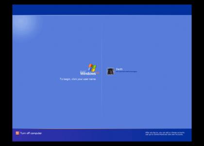 Darth Vader logs into Windows XP