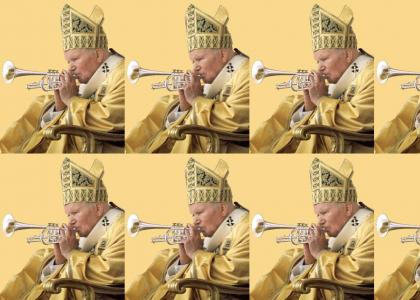 the pope plays trumpet