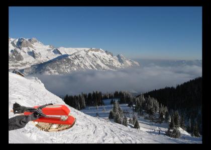 Stapler Goes Snowshoeing in Switzerland