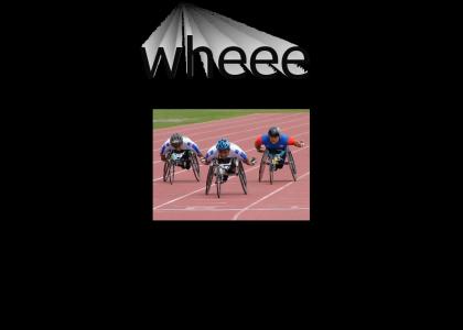 whoo hoo high speed wheelchair racing