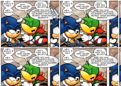 Quite possibly the two funniest panels in the history of the Sonic Archie Comic