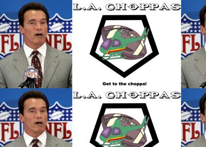 Arnold presents new L.A. NFL team logo!