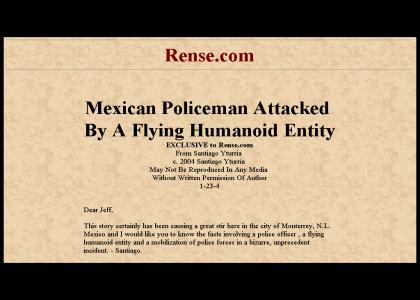 Mexican Policeman Attacked by Flying Humanoid Entity
