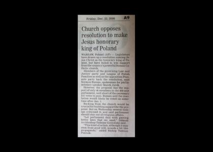 Poland Rejects Jesus