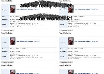 Vince Young MySpace Suicide (failed wonderlic)