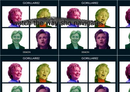 Hillary Laughs With Gorillaz