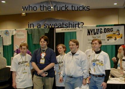 Who the fuck tucks in a sweatshirt?