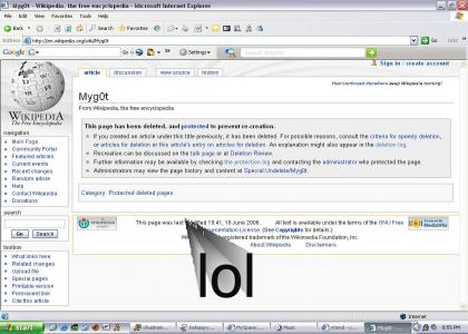 Wikipedia hates myg0t