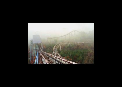 Heffer Enjoys The Abandoned Amusement Park