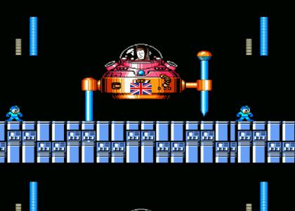 Mega Man vs. UK Charles saying "Khan"