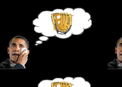 Obama Misses Glove