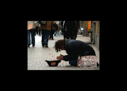 A YTMND Beggar on the Streets of Manhattan