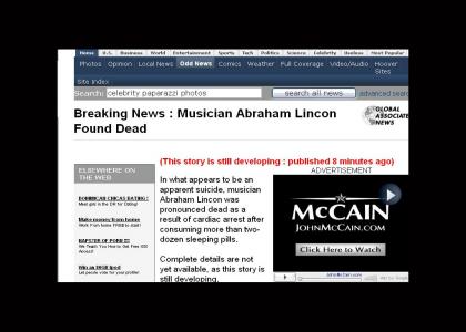 Abe Lincon??? JUST DIED???