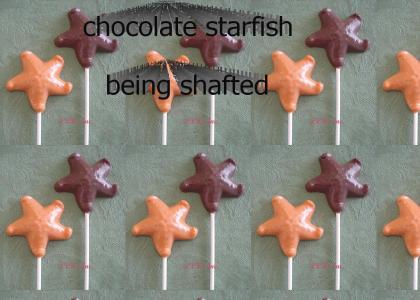 chocolate starfish being shafted (pornohomonym)