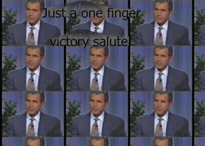 Just a one finger victory salute!