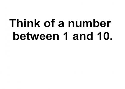 Think of a Number...