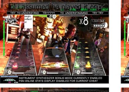 AegisReflector plays the tutorial on Rock Band 2 with cheat synthesizers activated