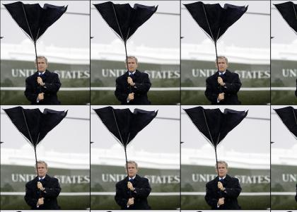 George Bush Fails At Umbrella