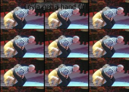 Leyla gets a hand full