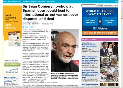 Sean Connery: Arrest Warrant Issued