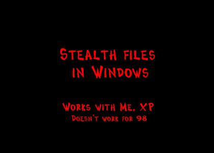 Stealth files in Windows (digg it + text version)