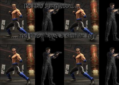 Johnny Cage and Wesker..... are related. :O