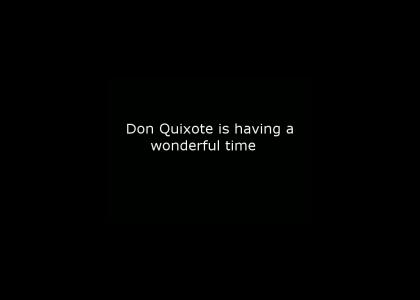 Don Quixote is having a wonderful time
