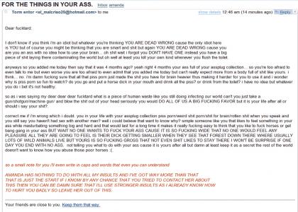 Angry Email From Ex-Girlfriend's Internet Boyfriend: A Dramatic Reading