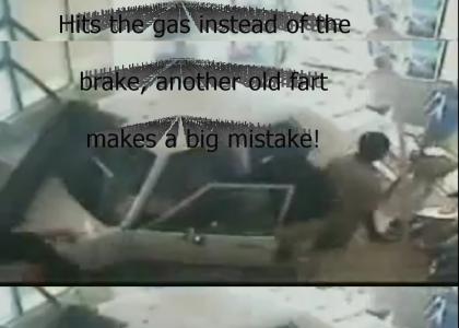 Old fart hits the gas