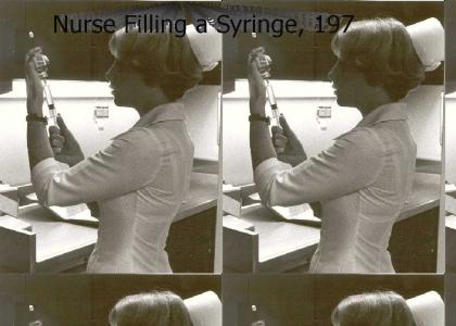 Nurse Filling a Syringe, 1976