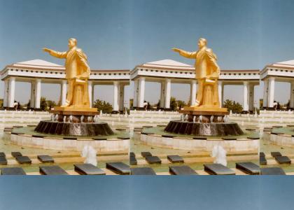 The Golden Statue of the Former Dictator of Turkmenistan