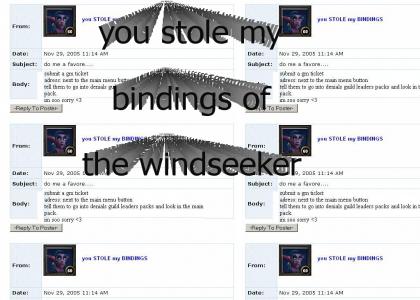 you stole my bindings