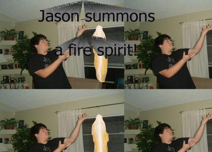 Jason summons a Fire Spirit