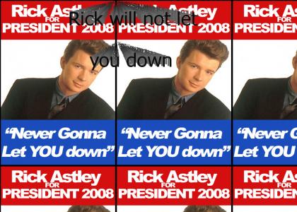 Rick Astley has a Prez banner