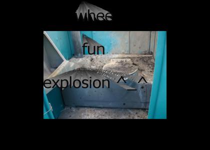 Epic porta-potty after explosion