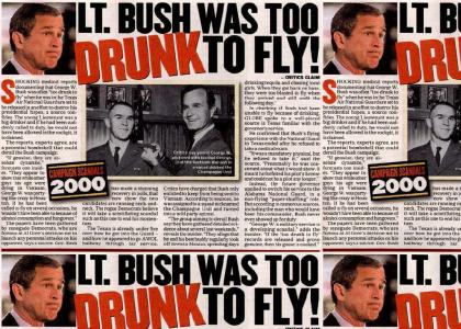 George Bush to drunk to fly!