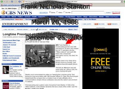 Frank Stanton is Dead (Dec. 25th, 2006)