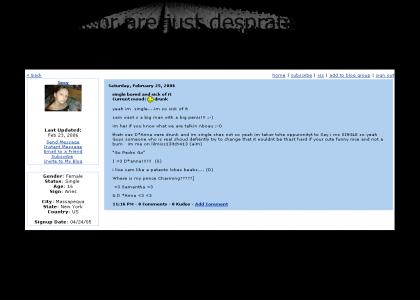 Desprate MySpace Whores Just Want To Have Fun