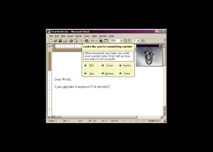Microsoft Word Suicide